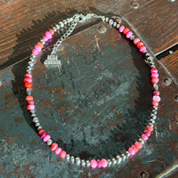 Sterling Silver Desert Candy Beaded Choker - MANDOTOS INTERNATIONALNecklaces