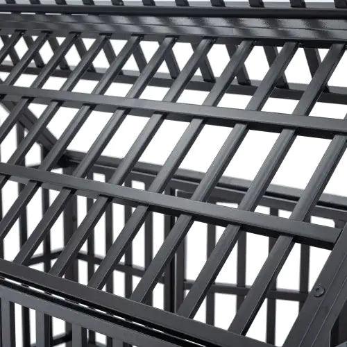 Sturdy Canine Kennel with Roof and Windows - MANDOTOS