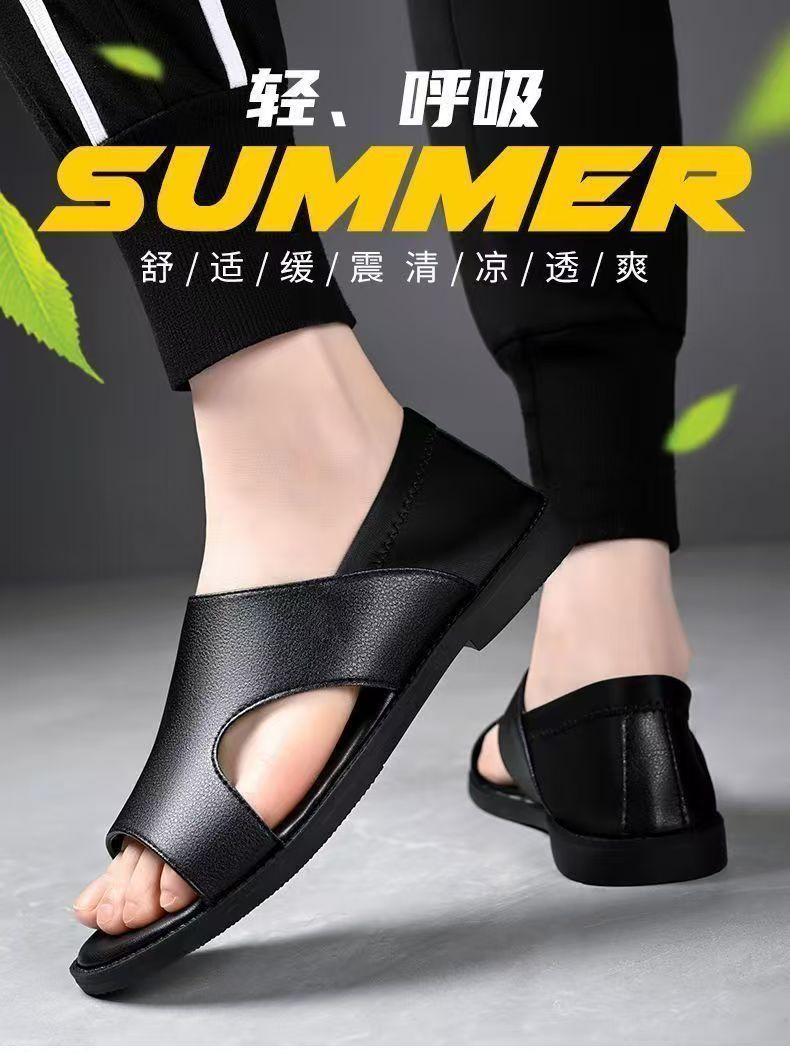 Summer New Men's Sandals Non-slip Soft-soled Sandals Soft Surface Breathable Wear-resistant Casual Soft-soled Beach Sandals for Men - MANDOTOS INTERNATIONAL