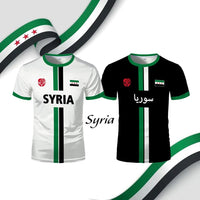 Syrian Flag Map Print Football T-Shirt - Men's & Kid's Summer Tops - MANDOTOS INTERNATIONAL