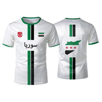 Syrian Flag Map Print Football T-Shirt - Men's & Kid's Summer Tops - MANDOTOS INTERNATIONAL