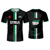 Syrian Flag Map Print Football T-Shirt - Men's & Kid's Summer Tops - MANDOTOS INTERNATIONAL