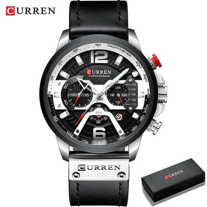 Tactical Elegance Leather Watch - MANDOTOS