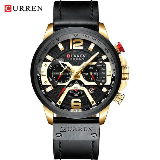 Tactical Elegance Leather Watch - MANDOTOS