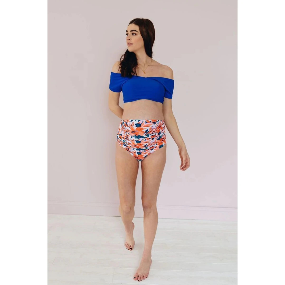TD High for Tide Maternity Bikini Cover up Swimdress with Custom Logo Digital Printing Hollow Diamond Decor Available Sizes XXS - MANDOTOS INTERNATIONAL