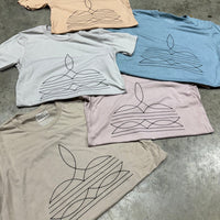 The Original, Viral Boot Stitch Western Graphic Tee - Blue