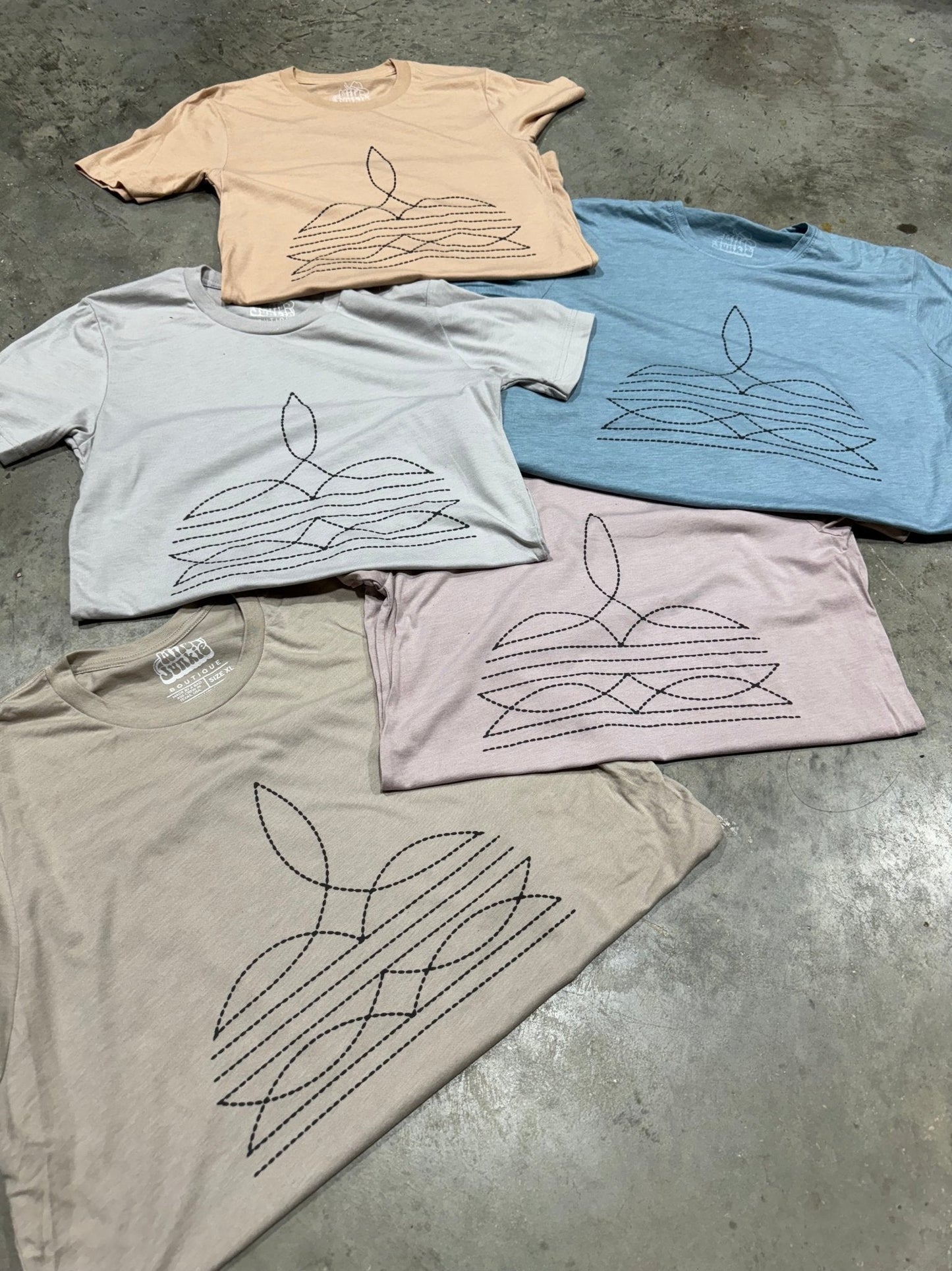The Original, Viral Boot Stitch Western Graphic Tee - Tan - MANDOTOS INTERNATIONALGraphic Tees