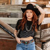 The Original, Viral Boot Stitch Western Graphic Tee - Black