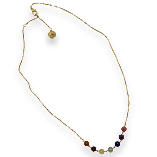 Chakra Balance Necklace with Natural Gemstones and Charm - MANDOTOS INTERNATIONALNecklace