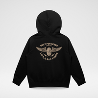THE WINGED MECHANIC HOODIE - RECYCLED BLACK
