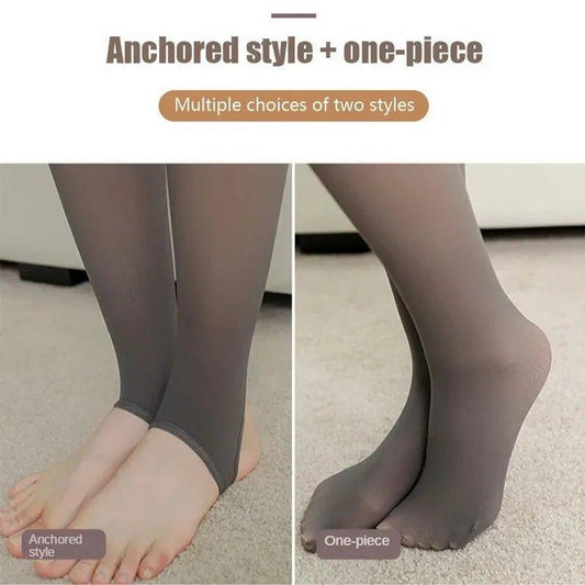 Thick Thermal Tights Stockings Women Warm Winter Sexy Translucent Pantyhose Leggings Female High Waist Elastic Slim Pantyhose - MANDOTOS