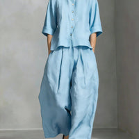 Three-Quarter Sleeve Shirt & Loose Trousers Two-Piece Set - MANDOTOS INTERNATIONALTwo-Piece Set