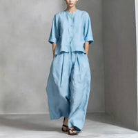 Three-Quarter Sleeve Shirt & Loose Trousers Two-Piece Set - MANDOTOS INTERNATIONALTwo-Piece Set