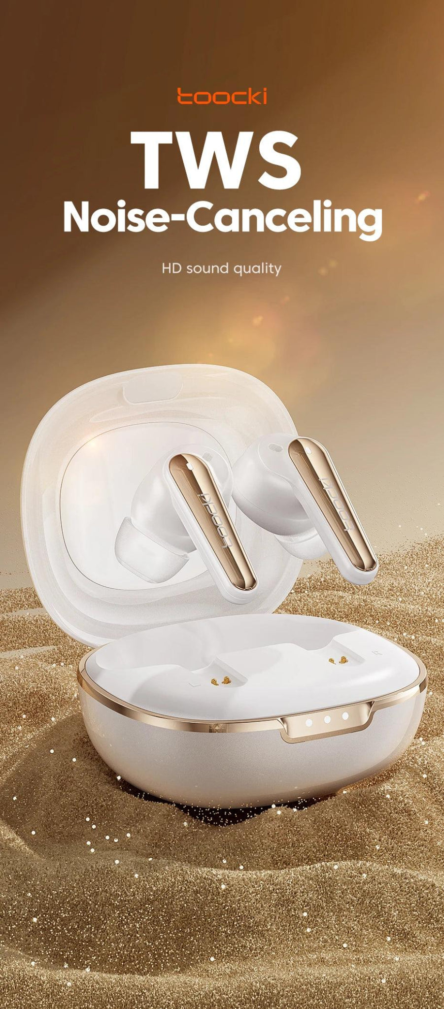 Toocki ANC Bluetooth Earphone 5.4 Dual Noise Cancellation Waterproof Wireless Headphone 3D Stereo In-ear ENC Earbuds With Mic - MANDOTOS