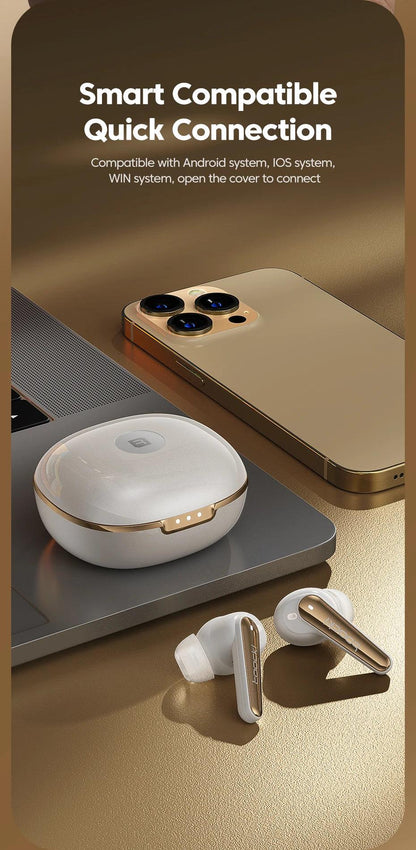 Toocki ANC Bluetooth Earphone 5.4 Dual Noise Cancellation Waterproof Wireless Headphone 3D Stereo In-ear ENC Earbuds With Mic - MANDOTOS