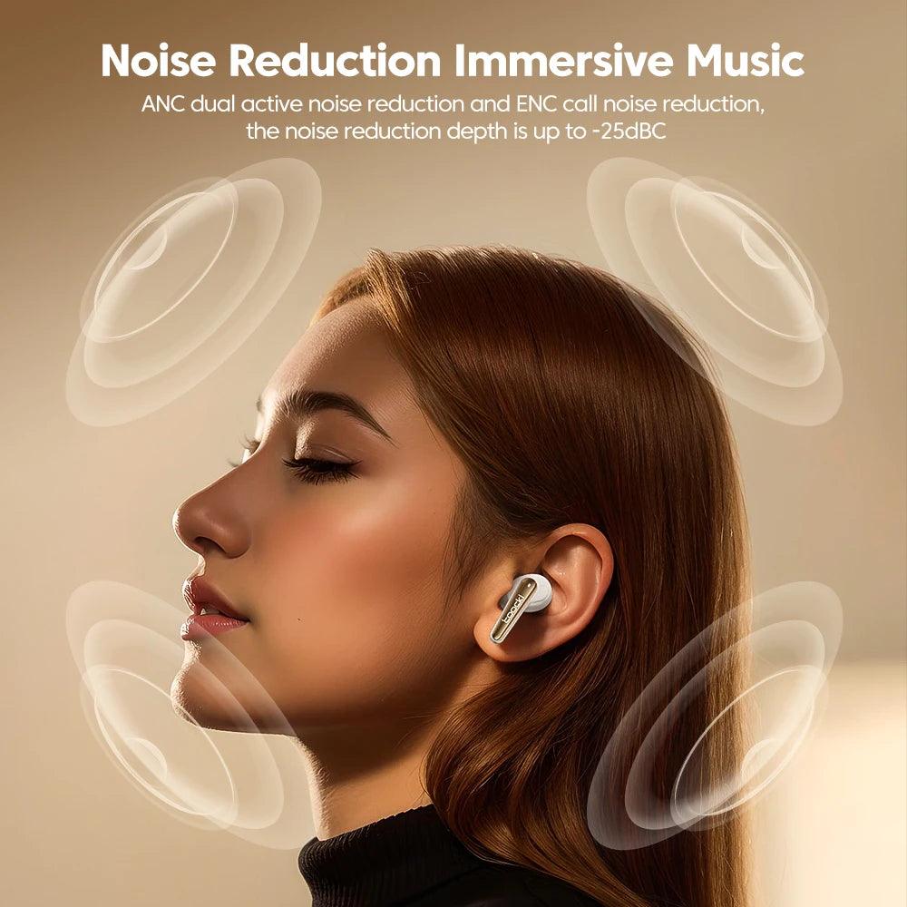 Toocki ANC Bluetooth Earphone 5.4 Dual Noise Cancellation Waterproof Wireless Headphone 3D Stereo In-ear ENC Earbuds With Mic - MANDOTOS
