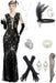 1920s Gatsby Sequin Gala Dress with Accessories - MANDOTOS INTERNATIONAL