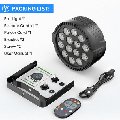 U'King 4PCS 80W Par Light 4in1 RGBW 14 LED Stage Effect Light DMX512 Remote Control Flat Light for KTV DJ Disco Bar Stage Light - MANDOTOS