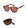 Foldable Retro Oval Sunglasses UV400 Polarized Unisex Black Frame - TR90 Stylish - MANDOTOS INTERNATIONAL
