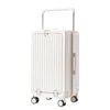 US Warehouse 20 Inches Hard Shell Trolley Suitcase Luggage Waterproof Lightweight Front Open Travel PC Luggage with Cup Holder - MANDOTOS INTERNATIONAL