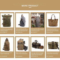 Vintage Batik Canvas Leather Backpacks for Men Laptop Daypacks Waterproof Canvas Rucksacks Mountaineering Travel Backpack - MANDOTOS INTERNATIONAL