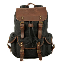 Vintage Batik Canvas Leather Backpacks for Men Laptop Daypacks Waterproof Canvas Rucksacks Mountaineering Travel Backpack - MANDOTOS INTERNATIONAL