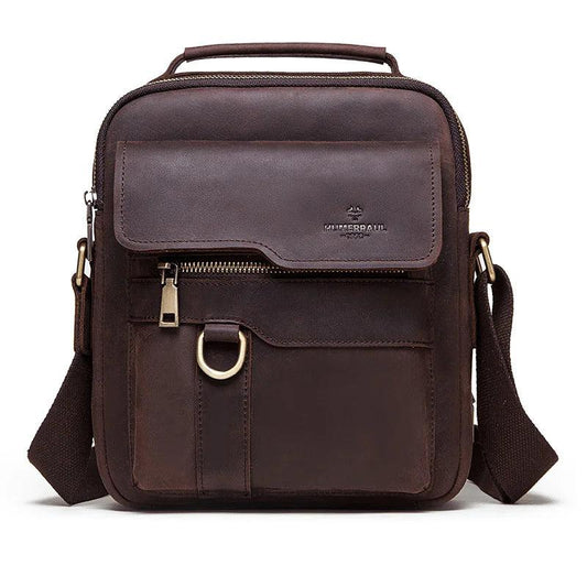 Vintage Leather Messenger Bag - MANDOTOS