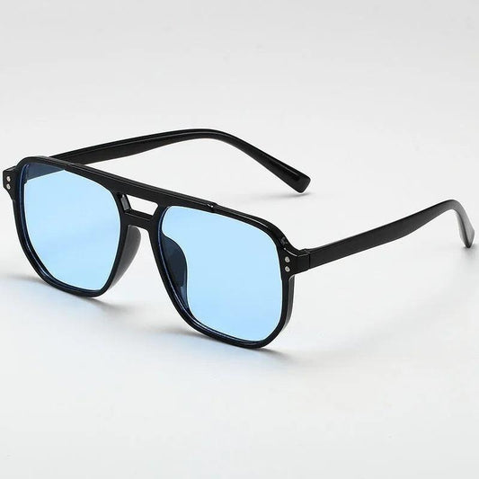 Vintage Men Women Big Sunglasses Men Square Shades Brand Designer Unisex Sun Glasses Black Lense Male Female Sunglasses UV400 - MANDOTOS