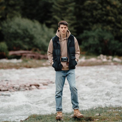 White Duck Down Three-proof Vest Down Jacket Coat For Men - MANDOTOS