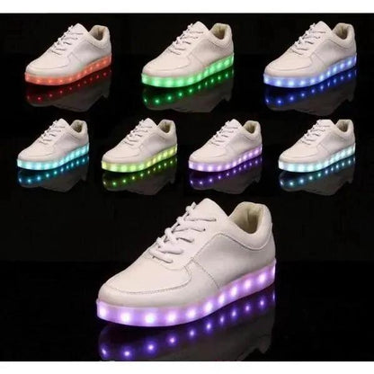White Light Up Shoes - MANDOTOS
