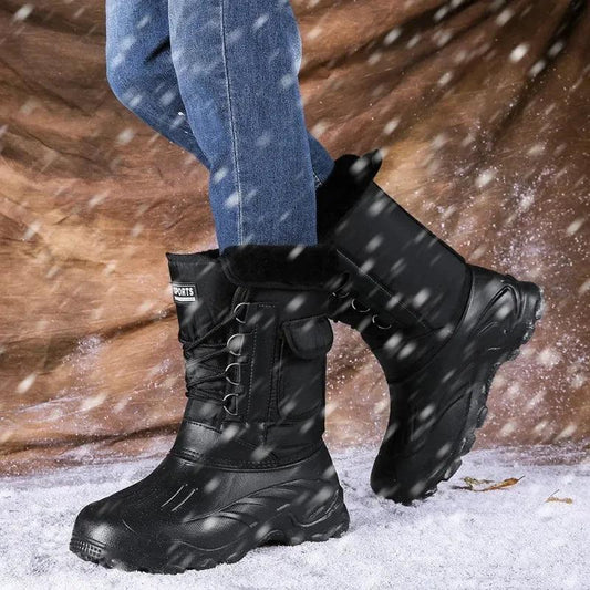 Winter Men's Outdoor Boots Warm Waterproof Snow Boots for Men Fishing Boots Men's Non-slip Hiking Boots Male Sneakers Work Boots - MANDOTOS
