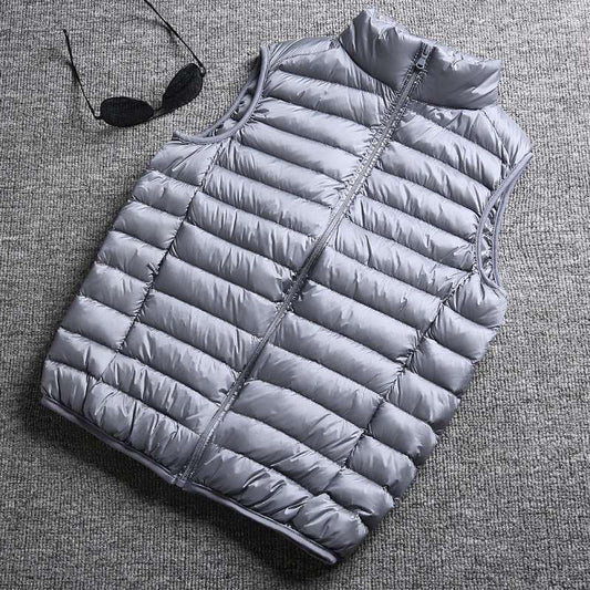 Winter white duck down ultralight sleeveless vest - MANDOTOS
