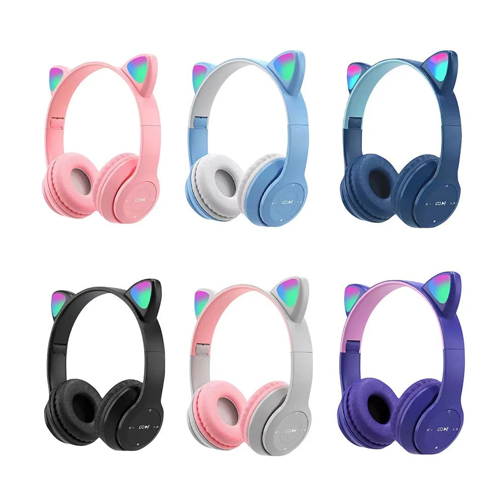 Glow Light Cat Ear Bluetooth Headphones for Kids and Adults - MANDOTOS INTERNATIONAL