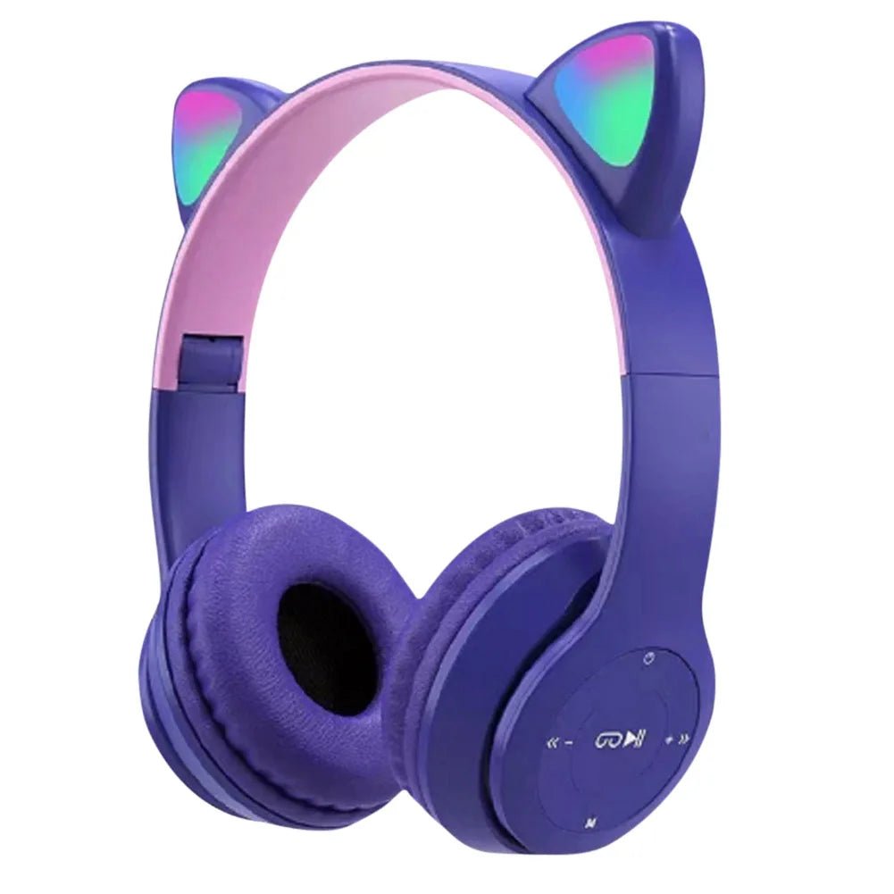 Glow Light Cat Ear Bluetooth Headphones for Kids and Adults - MANDOTOS INTERNATIONAL