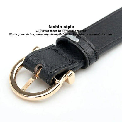 Women's Belt Fashion Pin Buckle Thin Belt Genuine Luxury Soft Belt Women With Cargo Pants Jeans Windproof Belt Pu Leather Belt - MANDOTOS
