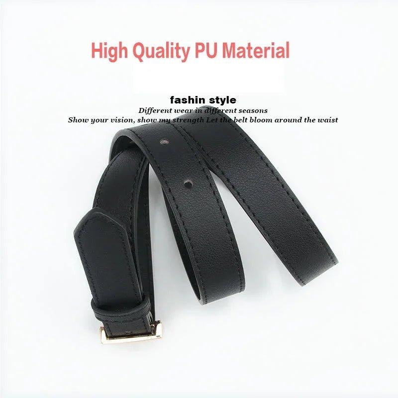 Women's Belt Fashion Pin Buckle Thin Belt Genuine Luxury Soft Belt Women With Cargo Pants Jeans Windproof Belt Pu Leather Belt - MANDOTOS