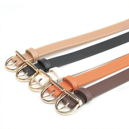 Women's Belt Fashion Pin Buckle Thin Belt Genuine Luxury Soft Belt Women With Cargo Pants Jeans Windproof Belt Pu Leather Belt - MANDOTOS