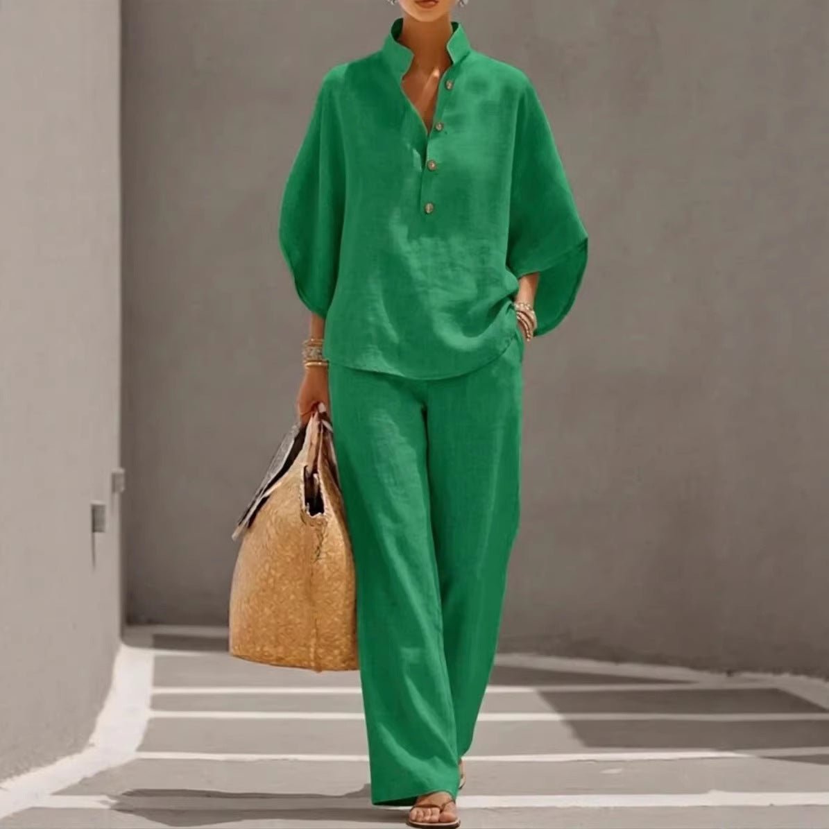 Women’s Casual Shirt and Full-Length Pants Set - MANDOTOS INTERNATIONALcasualwear