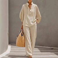 Women’s Casual Shirt and Full-Length Pants Set - MANDOTOS INTERNATIONALcasualwear