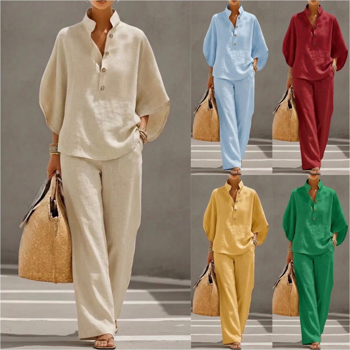 Women’s Casual Shirt and Full-Length Pants Set - MANDOTOS INTERNATIONALcasualwear