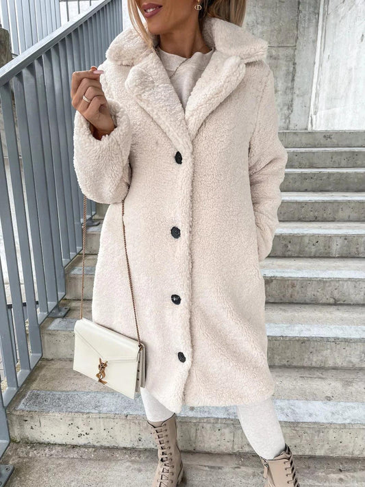 Women's Coat Lamb Wool - MANDOTOS