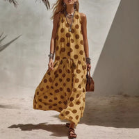 Women's Digital Print Short Sleeve Loose Maxi Dress – Knit Fabric - MANDOTOS INTERNATIONALDresses
