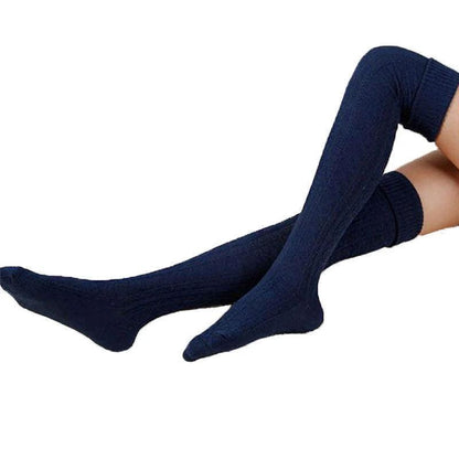 Women's Fashion Solid Color Warm Knee-high Socks - MANDOTOS