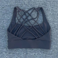 Women's Fitness Sports Bra Anti-Sweat Fitness Top Women Yoga Bra Shockproof Crop Top Cross Back Sport Bra Gym Workout Top - MANDOTOS INTERNATIONAL