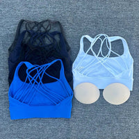 Women's Fitness Sports Bra Anti-Sweat Fitness Top Women Yoga Bra Shockproof Crop Top Cross Back Sport Bra Gym Workout Top - MANDOTOS INTERNATIONAL