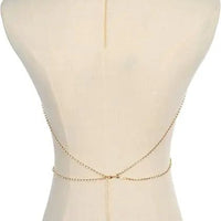 Women's Gold Body Chain Necklace Bikini Jewelry Set - 4 Pieces - MANDOTOS INTERNATIONAL