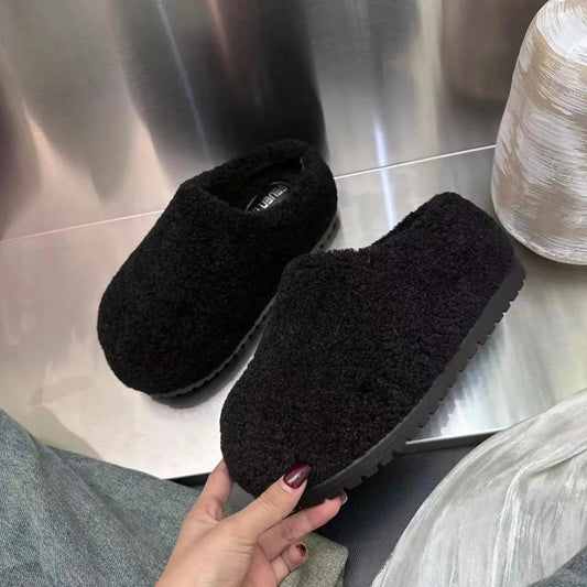 Women's Retro Fleece-Lined Platform Shoes - MANDOTOS