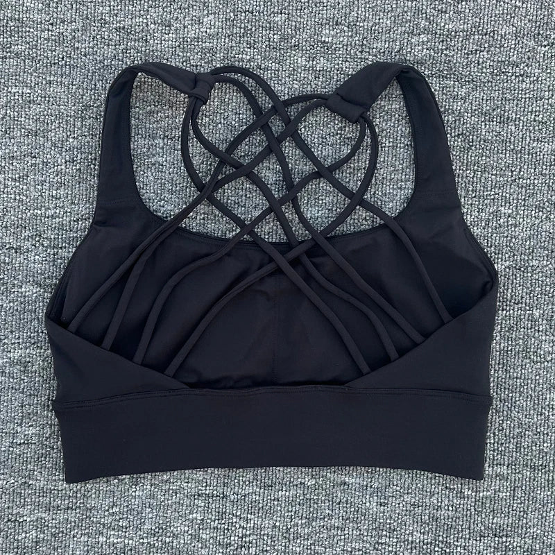 Women's Shockproof Yoga Crop Top - Anti-Sweat Gym Sports Bra - MANDOTOS INTERNATIONAL