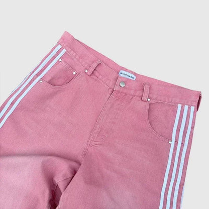 Y2K Baggy Jeans Harajuku vintage Striped Embroidered high quality Sweatpants men women Hip Hop Casual wide leg jeans streetwear - MANDOTOS