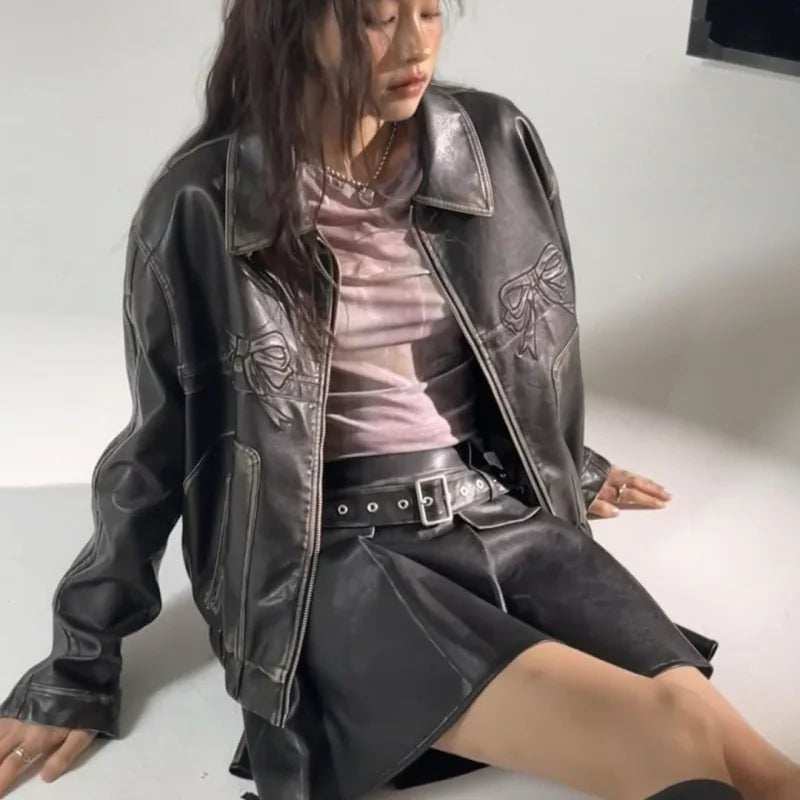 Rider's Bow Leather Jacket
